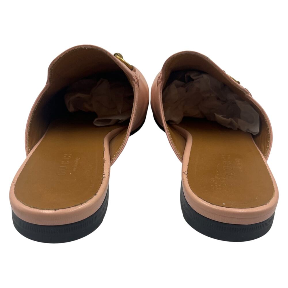 Gucci Princetown Horsebit Leather Slip On Flats Mules Light Pink Size 36.5 / 6.5 - Picture 9 of 11